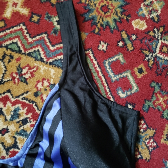 ⭐ VINTAGE | Mid-Century Purple & Black One Piece Sea Stars Swimsuit - Picture 4 of 12